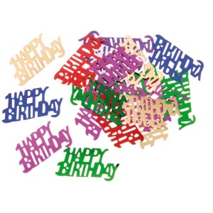 Bunte Happy Birthday Pailletten-Streuteile, ideal zum Basteln und Dekorieren.