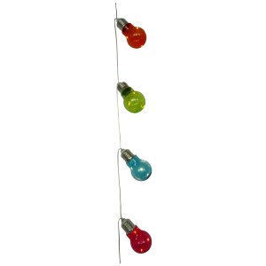 Guirlande lumineuse LED à piles avec 10 ampoules colorées pour l'extérieur.