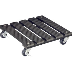 Rolluntersetzer Wagner Multi quadrato antracite in WPC con ruote, 29x29 cm.