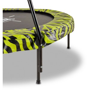 EXIT Tiggy junior trampolino, nero e verde, Ø140cm con barra. Trampolino da giardino per bambini.