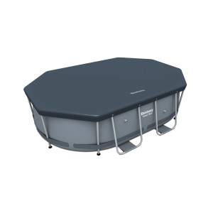 Bâche de piscine Bestway Steel Frame ovale, 300x200x84 cm, grise.