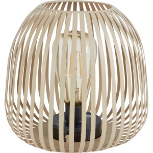 Beige Solar-LED-Dekoleuchte Mereta mit Gitter-Design, Ø 20 cm, für stimmungsvolle Gartenbeleuchtung.