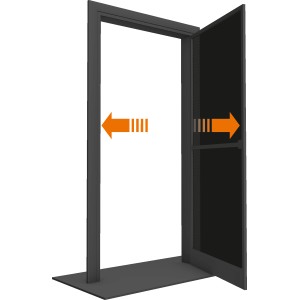 Porte moustiquaire cadre aluminium anthracite, 100x215 cm, présentée ouverte.