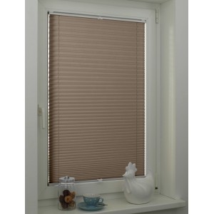Gardinia Plissee Concept lumière du jour, 80x130 cm, taupe monté dans la fenêtre.