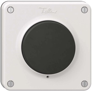 Bouton-poussoir Feller Nevo IP55 blanc pour montage en saillie, Schéma 3, Taille 1x1.