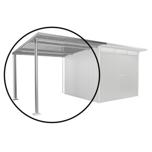 Auvent latéral Biohort pour abri de jardin AvantGarde A3/A7, taille L, argent métallisé.