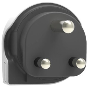 Weltadapter Südafrika, weiß-schwarz, 10A/250V für Reise und Zwischenstecker.