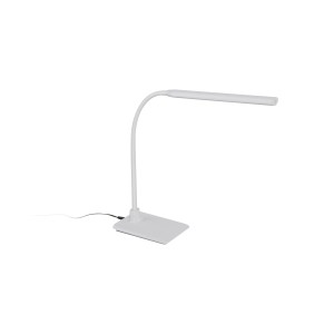 Lampada da tavolo a LED bianca Laroa con funzione touch, ideale per la scrivania.