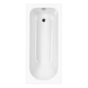 Baignoire rectangulaire Aquasu Meleo en acrylique blanc, 170x75 cm, vue de dessus.