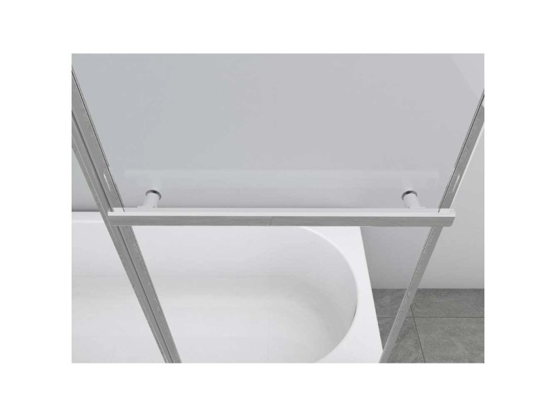 Aurlane Parete vasca bagno pieghevole Silver Comfort Cromo 166,4 x 140 cm