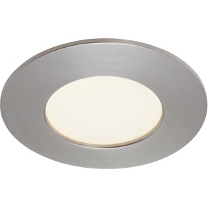 Spot encastrable LED rond Briloner, nickel mat, pour plafonds et meubles.