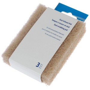 Set di 3 tamponi in sisal per la pulizia di superfici non graffiabili.