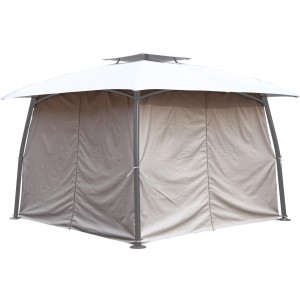 Parois latérales pour tonnelle Granisle, lot de 4, gris-vert, polyester, comme brise-vent ou mur de remplacement.
