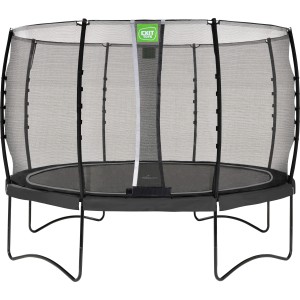 Trampolino da giardino nero EXIT Allure Classic, Ø 366 cm, con rete di sicurezza.