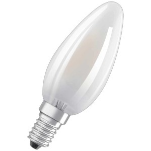 Osram LED E14 Kerzenform, Filament, matt, Kaltweiss, 2er-Pack.