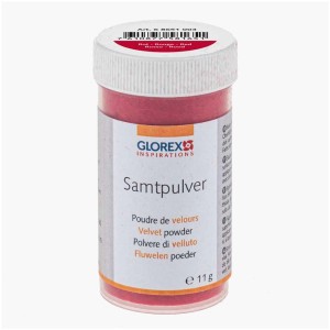 Poudre de velours rouge en pot, env. 11g, pour effets 3D veloutés en loisirs créatifs.