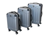 Rollkoffer-Set Silber 3-tlg.