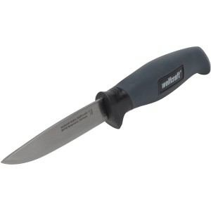 Coltello da esterno Wolfcraft con lama liscia e fodero.