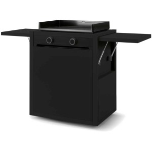 Carrello Forge Adour per Plancha Modern 60, acciaio, nero, con ripiani pieghevoli.