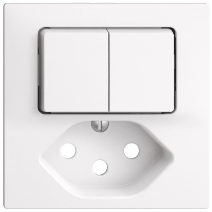 Feller Kleinkombi Doppelschalter Frontplatte EdizioDue Weiss