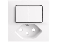 Feller Kleinkombi Doppelschalter Frontplatte EdizioDue Weiss