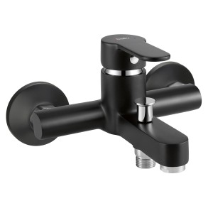 Mitigeur bain-douche baliv WA-5891, noir mat avec inverseur pour baignoire.