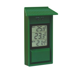 Thermomètre digital Möller Therm (13 cm) vert pour intérieur et extérieur.