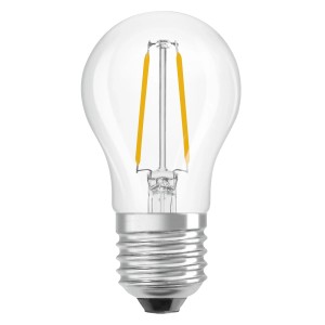 Lampadina LED Osram E27 a goccia, 1.8W, trasparente. Lampada LED per interni.