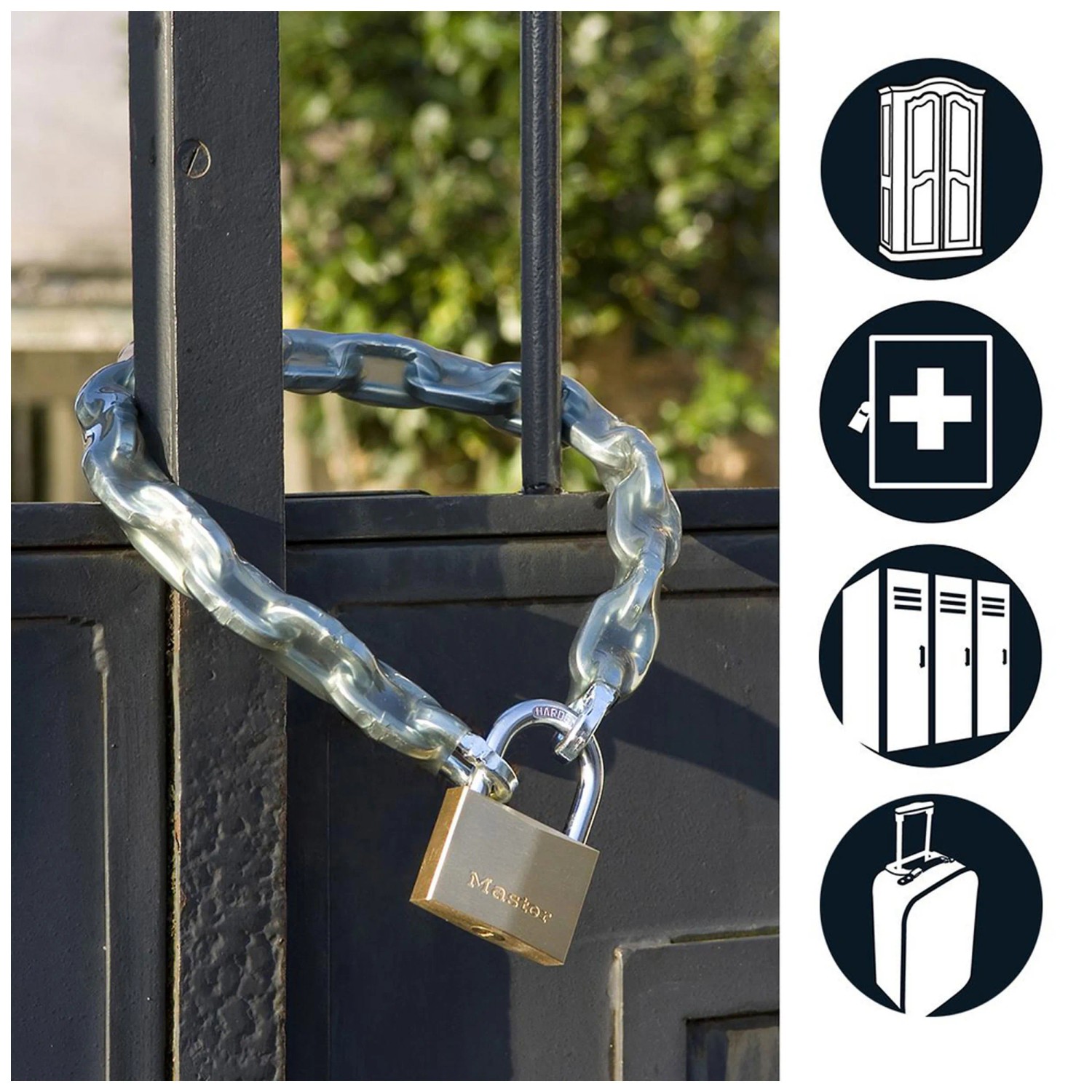 Vorhängeschloss Extra Dick Mit 3 Spezialschlüsseln – Wählbare Bügelgröße 40-60 Mm (Silber) Vorhängeschloss Extra Dick Mit 3 Spezialschlüsseln – Wählbare Bügelgröße 40-60 Mm (Silber)
