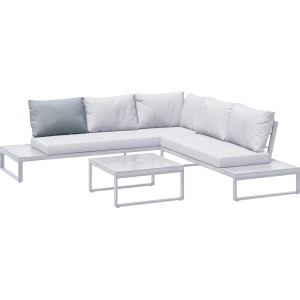 Coussin de dossier gris pour canapé lounge Calora, 65x45cm, en polyester. Augmente le confort du mobilier de jardin.