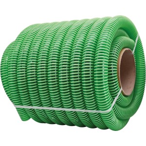 Tubo a spirale verde Fitt, Ø 32 mm, arrotolato. Tubo da giardino per irrigazione e pompaggio dell'acqua.