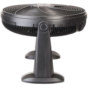 Schwarzer Bimar Standventilator aus Kunststoff, Ø 45 cm, mit Schutzgitter und Drehregler. Für starke Luftzirkulation.