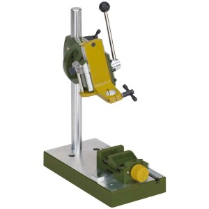 Proxxon Supporto per trapano Micromot MB 200: Supporto robusto con portapezzo e indicatore di profondità.