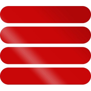 Bandes adhésives réfléchissantes rouges, 8x1,5 cm, pour signalisation et marquages.