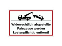 Hinweisschild Abschleppen 25 x 15 cm