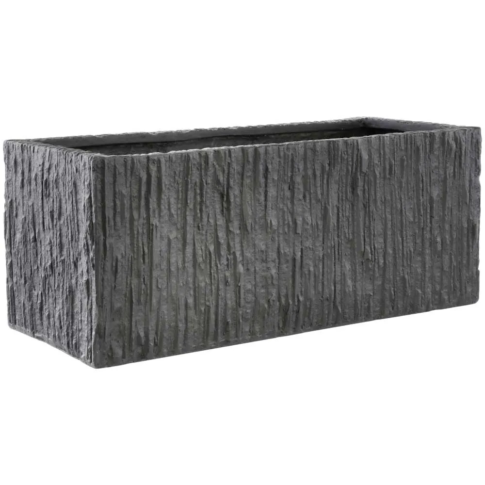 Pflanzkasten geriffelt Schwarz (HxBxT) 30 x 30 x 65 cm