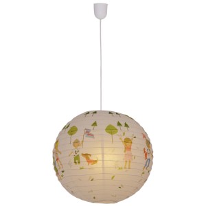 Lampada a sospensione multicolore per cameretta Näve Japanballon Kid Ballon, Ø 40cm con motivi per bambini.