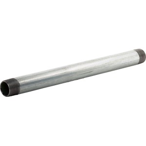 Raccordo in ghisa malleabile, 26,4 mm (R 3/4) x 300 mm, con filettatura maschio per raccordi tubi.