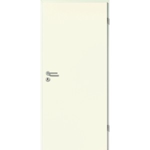 Porte intérieure apprêtée, gauche, avec bord carré, serrure et charnières.