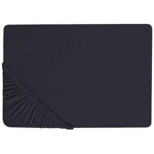 Lenzuolo con angoli nero Beliani Janbu in cotone, 140x200 cm, con elastico.
