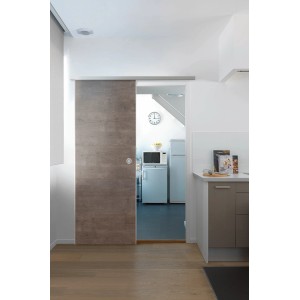 Porte coulissante Grosfillex Megeve gris, porte pliante en plastique pour une installation intérieure facile.