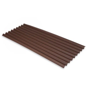 Plaque ondulée bitumée Onduline Base marron 2000x855 mm pour toitures d'abris de jardin et carports.