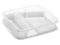 Rotho Geschirrabtropfer Geometric Kunststoff Transparent 39,5 x 39,5 cm