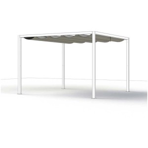 Tetto pieghevole per pergola Siena Garden, antracite, 300x300 cm, per protezione da sole e pioggia.