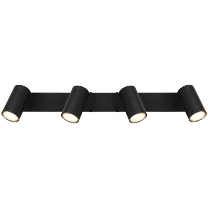 Globo Faretto Robby 4 luci Nero opaco (HxLxP) 12 x 6 x 56