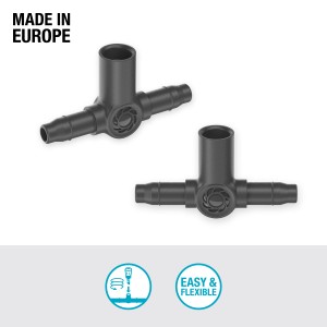 Raccordi a T Gardena per ugelli a spruzzo/gocciolatori (5 pz.) per irrigazione flessibile nel Micro-Drip-System.