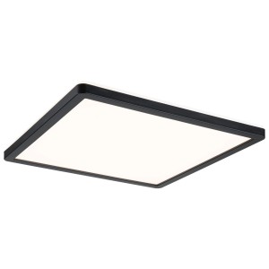 Panneau LED carré Paulmann Atria Shine avec rétroéclairage, noir, 3000K pour un éclairage agréable.