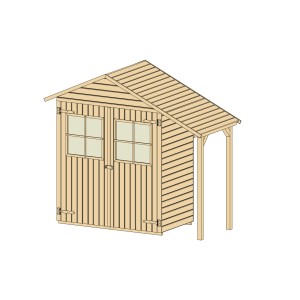 Armoire de jardin Weka 357 A avec toit en appentis, bois, 216x224x87cm. Armoire de terrasse pratique pour jardin.