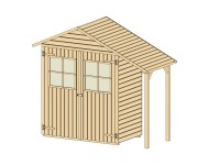 Weka Garten- / Terrassenschrank 357 A mit Schleppdach (HxBxT) 216 x 224 x 87 cm