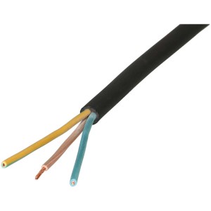 Cavo GDV nero H07RN-F 3x1,5 mm², cavo flessibile in gomma da 10 m per sollecitazioni medie.
